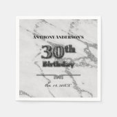 Marmor 30. Geburtstags-Party Serviette (Vorderseite)