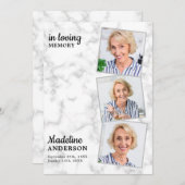 Marmor 3-Foto-Reihenfolge Dienstdenkmal Beerdigung Programm (Vorne/Hinten)