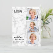 Marmor 3-Foto-Reihenfolge Dienstdenkmal Beerdigung Programm (Stehend Vorderseite)