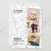 Marmor 3 Fotos Gedenkfeier Einladung (Vorderseite)
