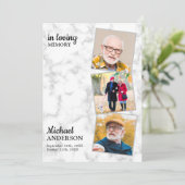 Marmor 3 Fotos Gedenkfeier Einladung (Stehend Vorderseite)