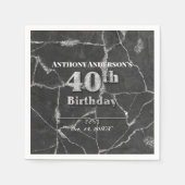 Marmor 40. Geburtstags-Party Serviette (Vorderseite)