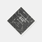 Marmor 40. Geburtstags-Party Serviette (Ecke)