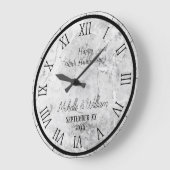 Marmor 40. Hochzeitstag Personalisiert Große Wanduhr (Winkel)
