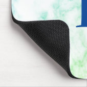 Marmor Abstrakt Blue Green White Monogram Ombre Mousepad (Ecke)