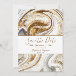 Marmor Abstrakt Brown White Gray Modernes Elegante Save The Date