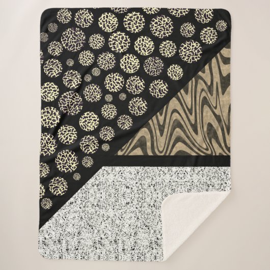 Marmor Abstrakt Leopard Schwarz Sherpadecke (Vorderseite)