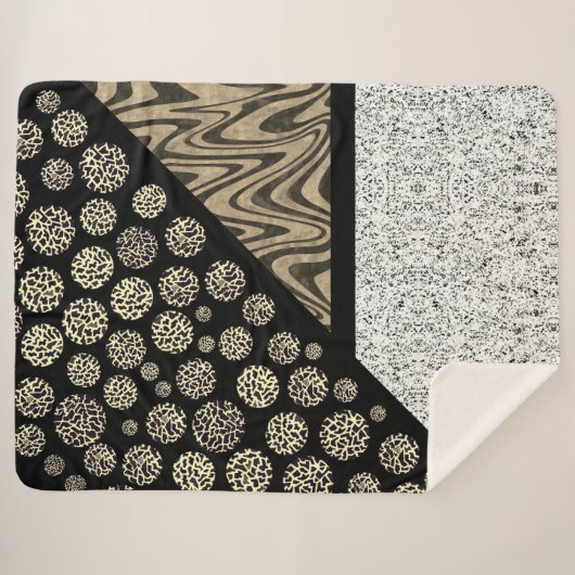 Marmor Abstrakt Leopard Schwarz Sherpadecke (Vorderseite (Horizontal))