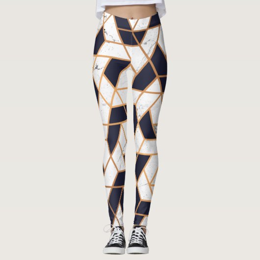 Marmor Abstrakt Mosaik Leggings (Vorderseite)