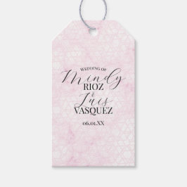 Marmor Abstrakt Pink Hochzeit Script Schwarz  Geschenkanhänger