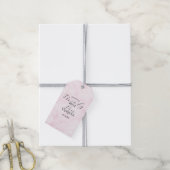 Marmor Abstrakt Pink Hochzeit Script Schwarz  Geschenkanhänger (Mit Garn)