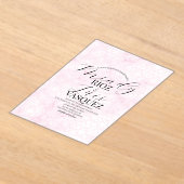 Marmor Abstrakt Rosa Hochzeitsskript Schwarz Acryleinladungen (Ablage )