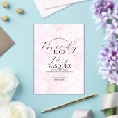 Marmor Abstrakt Rosa Hochzeitsskript Schwarz Acryleinladungen (In Situ (Hochzeit))