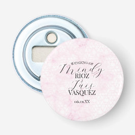 Marmor-Abstrakt-Rosa-Hochzeitsskript Schwarz Flaschenöffner