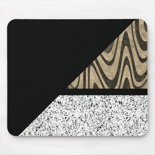 Marmor Abstrakt Schwarz Mousepad (Vorne)