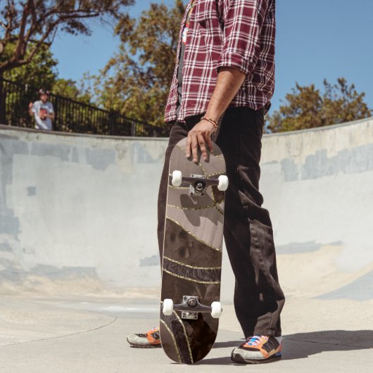 Marmor Achat Gold Glam 4 - Landschaft Skateboard (Außenbereich 2)