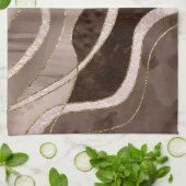 Marmor Achat Gold Glam 5 - Landschaft Geschirrtuch (Gefaltet)