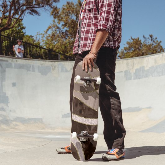 Marmor Achat Gold Glam 5 - Landschaft Skateboard (Außenbereich 2)