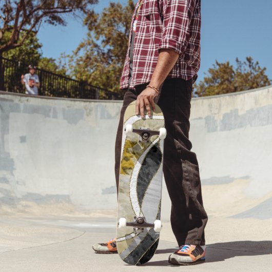Marmor Achat Gold Glam 7 Skateboard (Außenbereich 2)