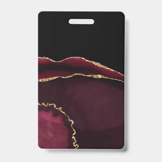 Marmor Agate Chic Black Lila Gold Glitzer Ausweis (Vorderseite)