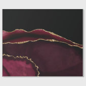 Marmor Agate Chic Black Lila Gold Glitzer Geschenkpapier (Flach)