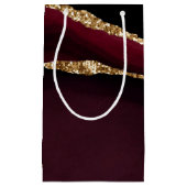 Marmor Agate Chic Black Lila Gold Glitzer Kleine Geschenktüte (Vorderseite)