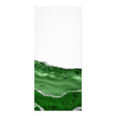 Marmor Agate Glamour Emerald Green Silver Werbekarte (Hinten)