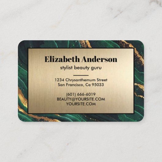 Marmor Agate Modern B Visitenkarte (Rückseite)