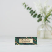 Marmor Agate Modern: Marmorplatte für den grünen u Mini Visitenkarte (Stehend Vorderseite)