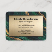 Marmor Agate Modern: Marmorplatte für den grünen u Visitenkarte (Rückseite)