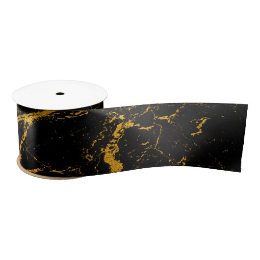Marmor Agate Texture Gold Venen Satinband (Spule)