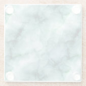Marmor-ähnliche Textur in hellgrün Glasuntersetzer (Rückseite)
