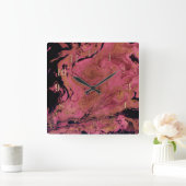 Marmor, Aquarell Quadratische Wanduhr (Zuhause)