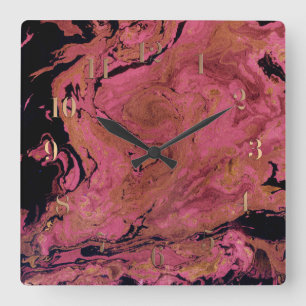 Marmor, Aquarell Quadratische Wanduhr