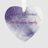 Marmor Aquarell Weihnachten Akryles Herz Ornament (Vorderseite)