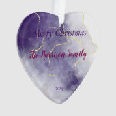 Marmor Aquarell Weihnachten Akryles Herz Ornament (Vorderseite)