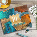 Marmor Aquarellfarben, monogramm, goldtürkis und o Puzzle<br><div class="desc">Ein funkelnd, Imitat goldfarbenes Quadrat mit einer Schriftzeichen-Monogramm-Initiale überlagert einen reichen, goldfarbenen, türkisblauen und gelborangen Aquarellhintergrund auf diesem eleganten, trendigen, mädchenhaften, modernen, monogramisierten Puzzle. Ein personalisiertes Geschenk für einen ganz besonderen Geschmack! Kommt in eine besondere Geschenkboxen. Geben Sie einfach die erste Ihrer Wahl ein und Sie können dieses monogramm-Puzzle ganz...</div>