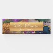 Marmor Aquarellgold lila-grün modern Banner (Horizontal)