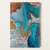 Marmor Aquarellschrift silber türkis-orangefarbene Planer (Rückseite)