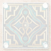 Marmor Art Deco Griechisches Green Gold Mandala Lu Glasuntersetzer (Rückseite)