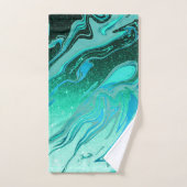 Marmor aus aquamarinem Glitzer Badhandtuch Set (Handtuch)