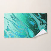 Marmor aus aquamarinem Glitzer Badhandtuch Set (Handtuch)