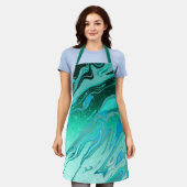 Marmor aus aquamarinem Glitzer Schürze (Getragen)