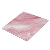 Marmor aus Aquarellfarben Rosa und Gold Glitzer Fliese (Seite)