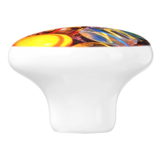 Marmor aus Glas, bunt, altmodisch Keramikknauf (Seitenansicht)