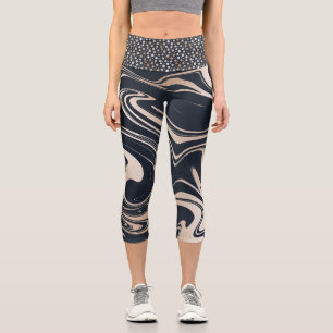 Marmor aus Marmor und Gold mit goldenen Punkten in Capri Leggings