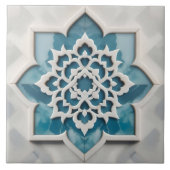 Marmor aus marokkanischem Quatrefolie Blau und Wei Fliese (Vorderseite)