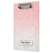 Marmor aus Rose und rosa Glitzer ombre Klemmbrett (Links)