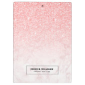 Marmor aus Rose und rosa Glitzer ombre Klemmbrett (Rückseite)