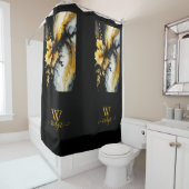 Marmor aus schwarzem Gold, Blume Duschvorhang (Beispiel)